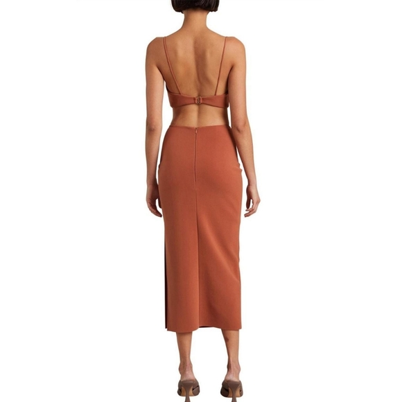Bec + Bridge Alba Cut Out Midi Dress in Terracotta Size 6/XS - Picture 2 of 5